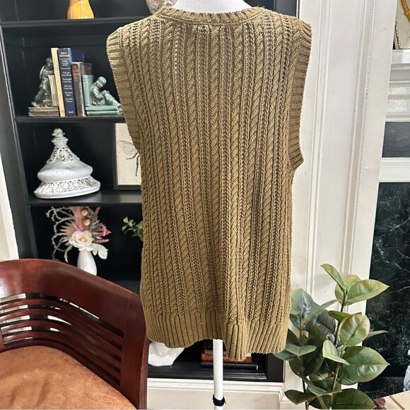 Rachel Zoe Olive Green Sweater Vest Size L - Picture 6 of 9